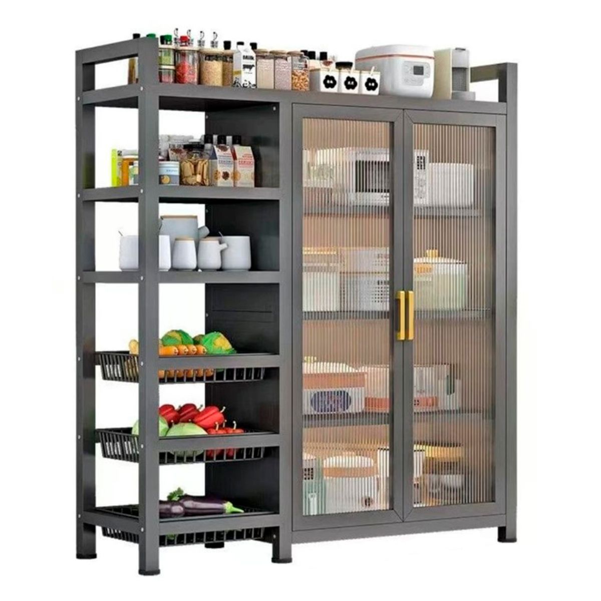 GENERICO - Organizador de cocina multiusos color gris de 120 cm