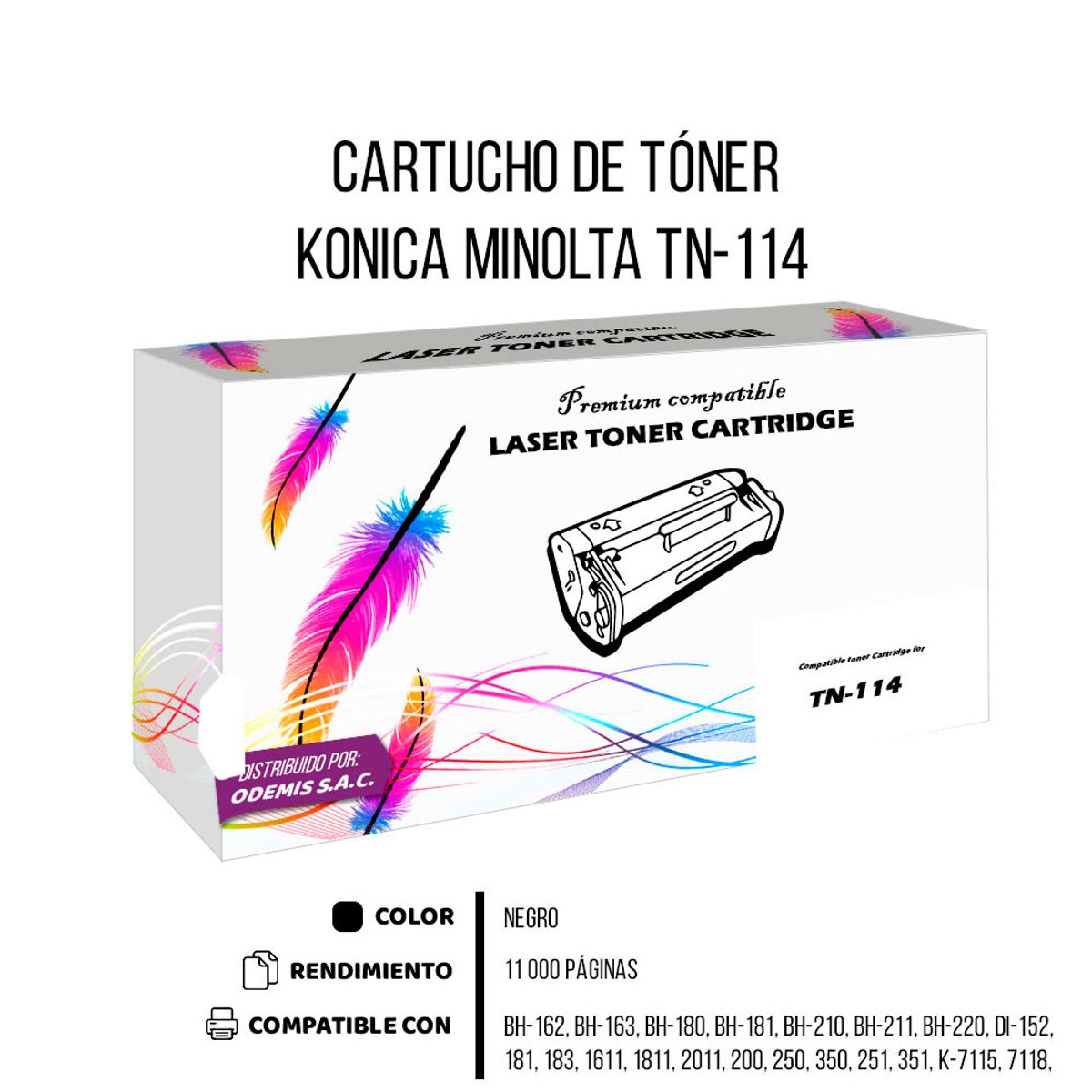 KONICA MINOLTA - Toner Konica minolta TN-114 Negro Compatible