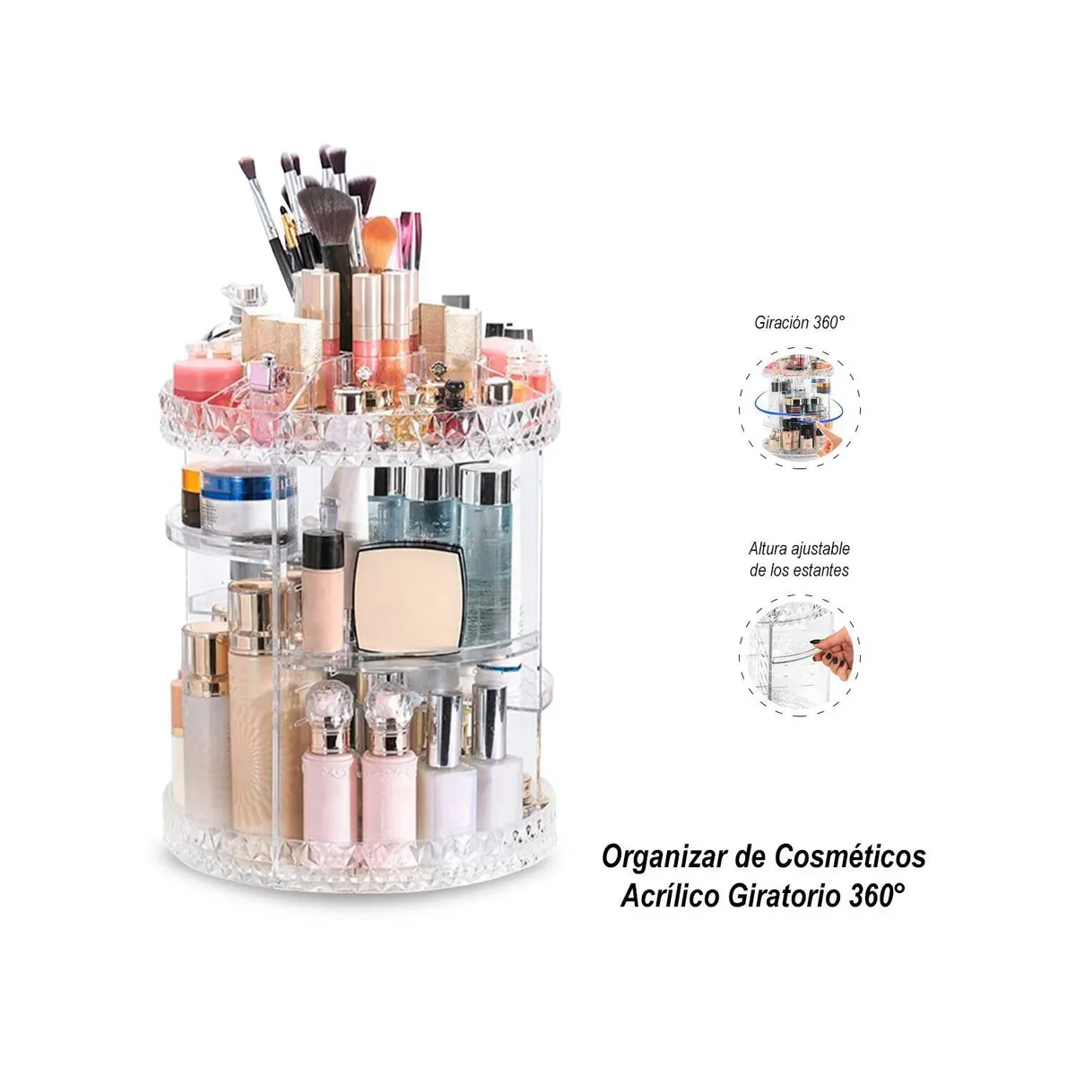 GENERICO - Organizador de Cosméticos Acrílico Giratorio