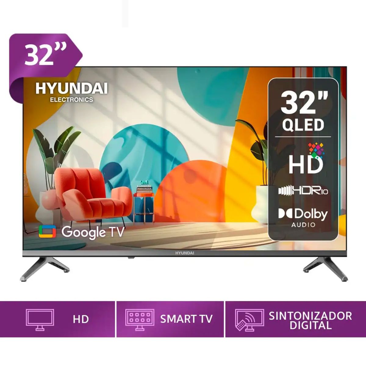 HYUNDAI - TELEVISOR SMART TV HYUNDAI QLED 32” HYLED3259QG