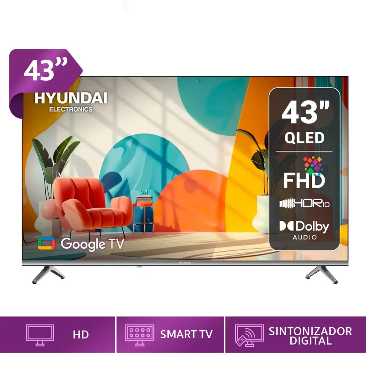HYUNDAI - TELEVISOR HYUNDAI QLED 43” FHD SMART TV HYLED4326QG