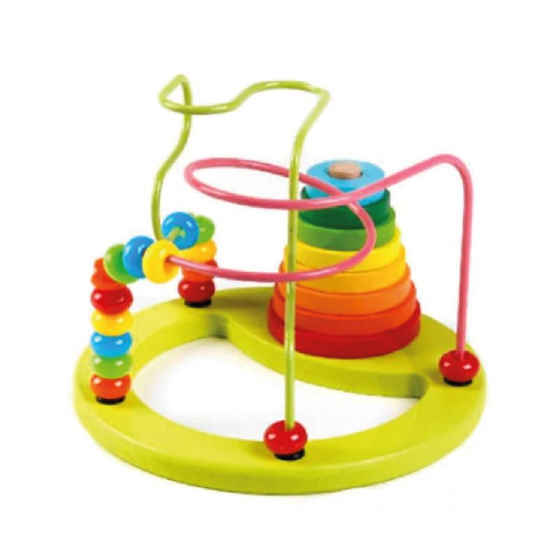 GENERICO - Juego Didáctico Montessori 2 en 1 Laberinto 3D Y Torre