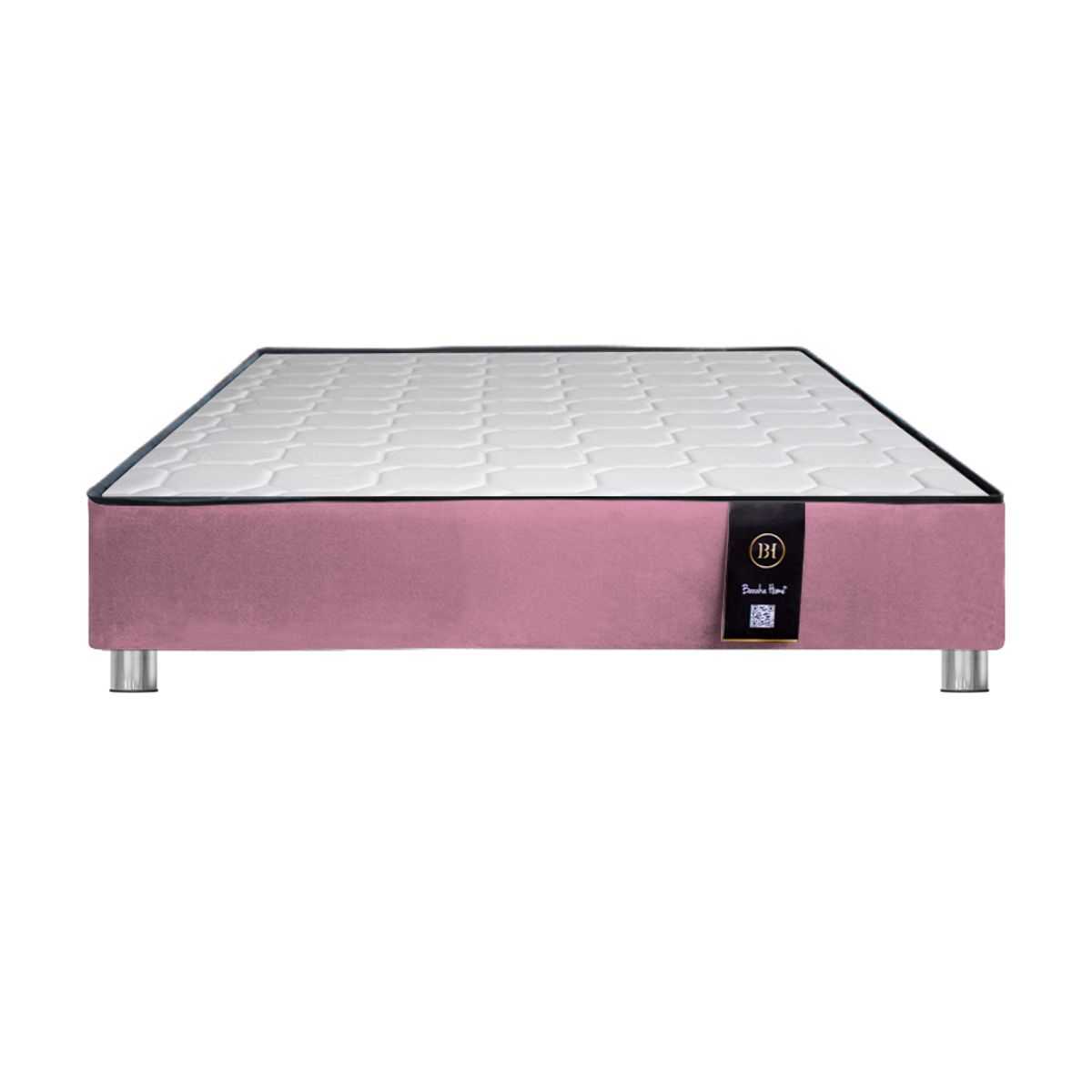 BH BARAKA HOME PREMIUM - Base de Cama Premium Sora con Ruedas Queen - Rosado