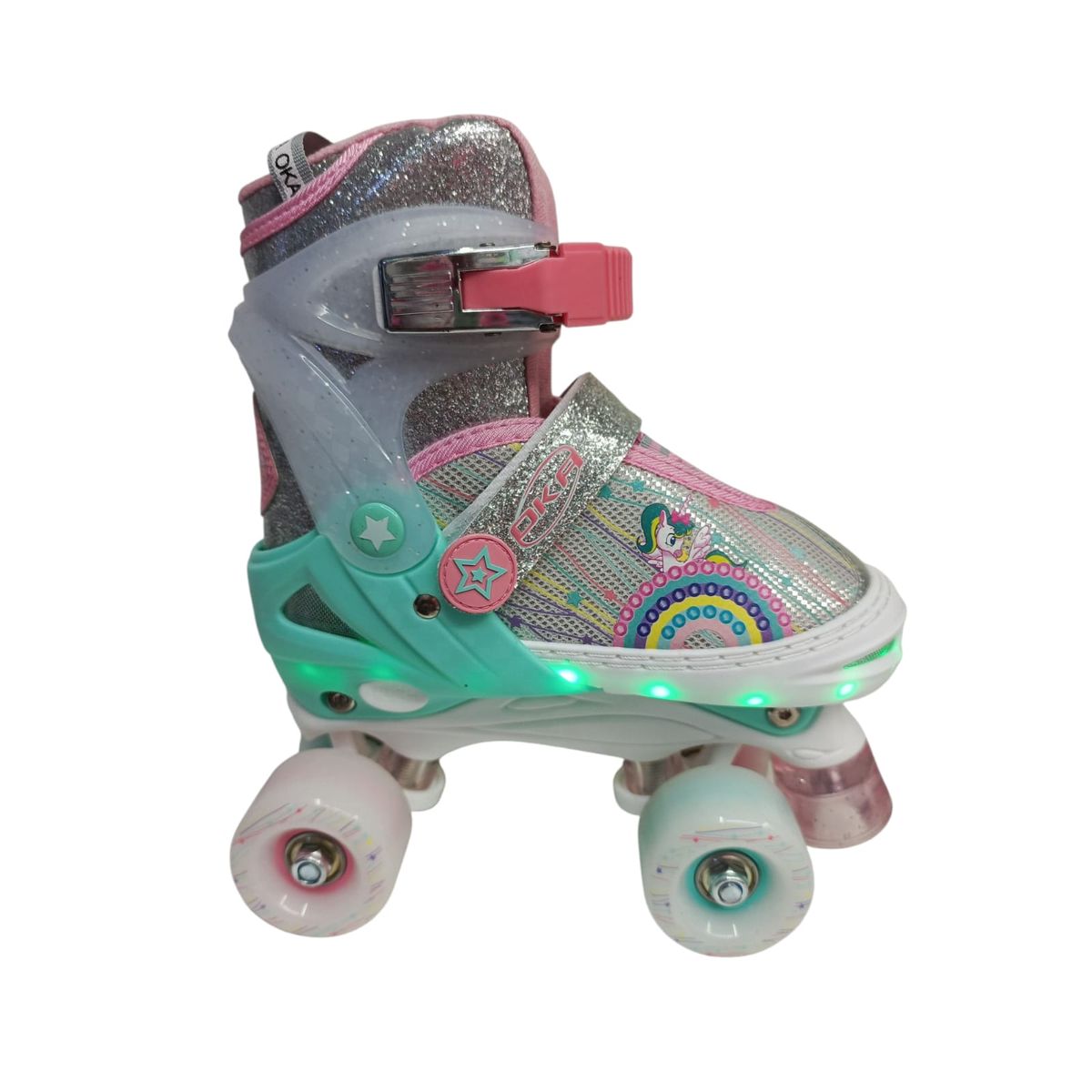 OKA - PATINES 4 RUEDAS OKA BLANCO CON LUCES LED 34-37