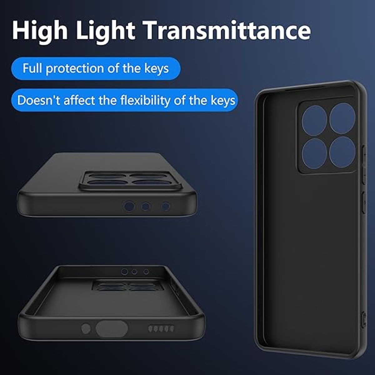 GENERICO - Case Protector para Xiaomi Mi 14T Pro Silicona Negro