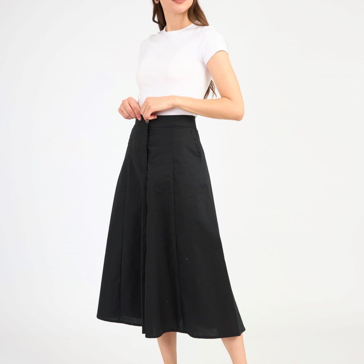 GENERICO - FALDA MUJER MIDI ALGODÓN ALMAT