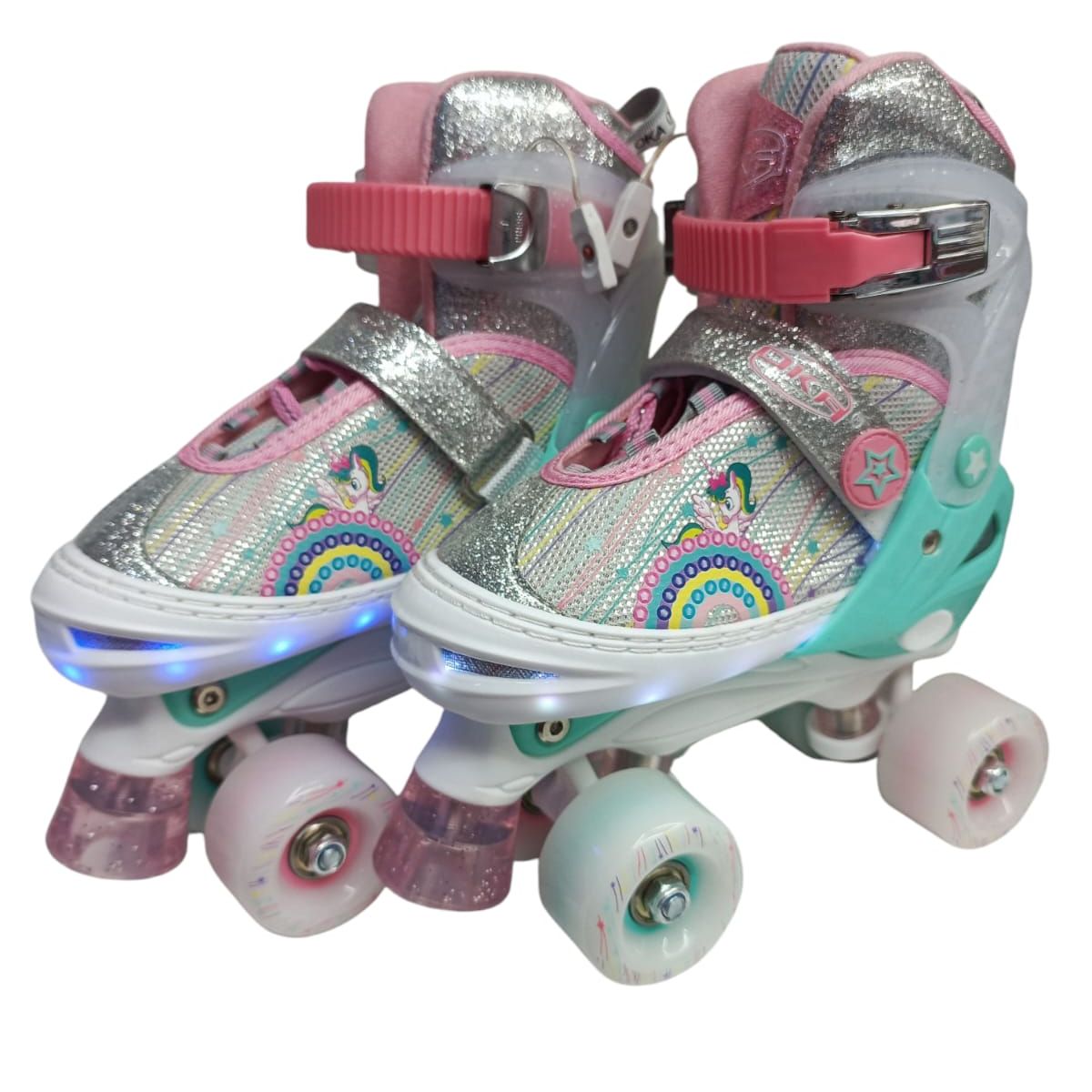 OKA - PATINES 4 RUEDAS OKA BLANCO CON LUCES LED 30-33