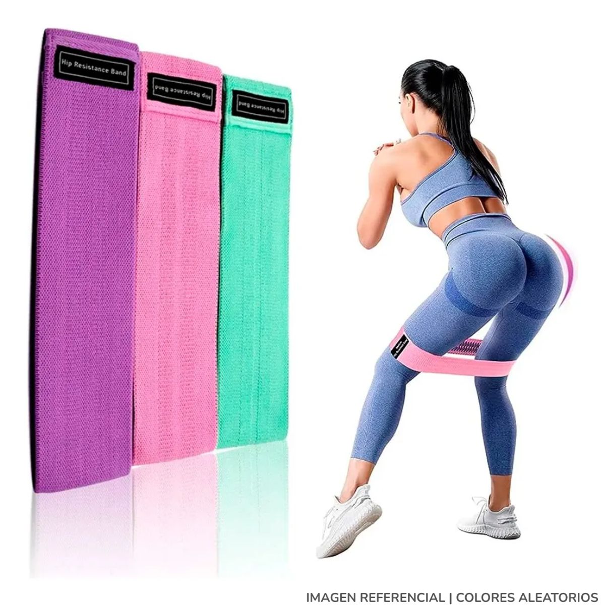 INSPIRA MARKET - Set x3 Bandas Resistencia Elástica de Tela Ligas Ejercicios