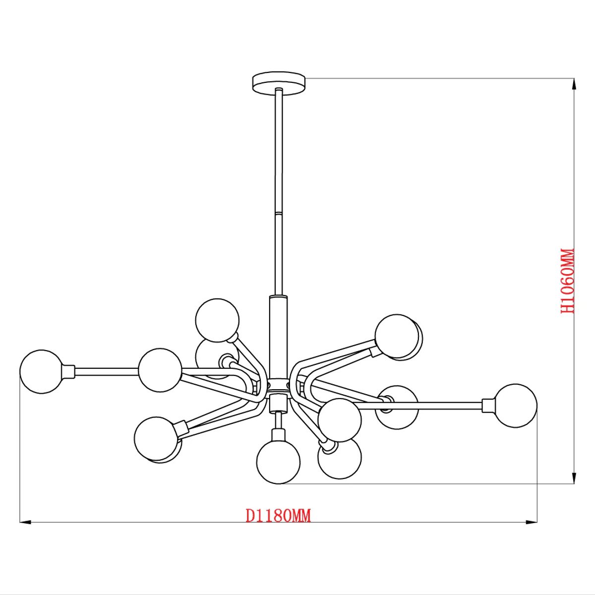 GENERICO - Lámpara Colgante Black Led