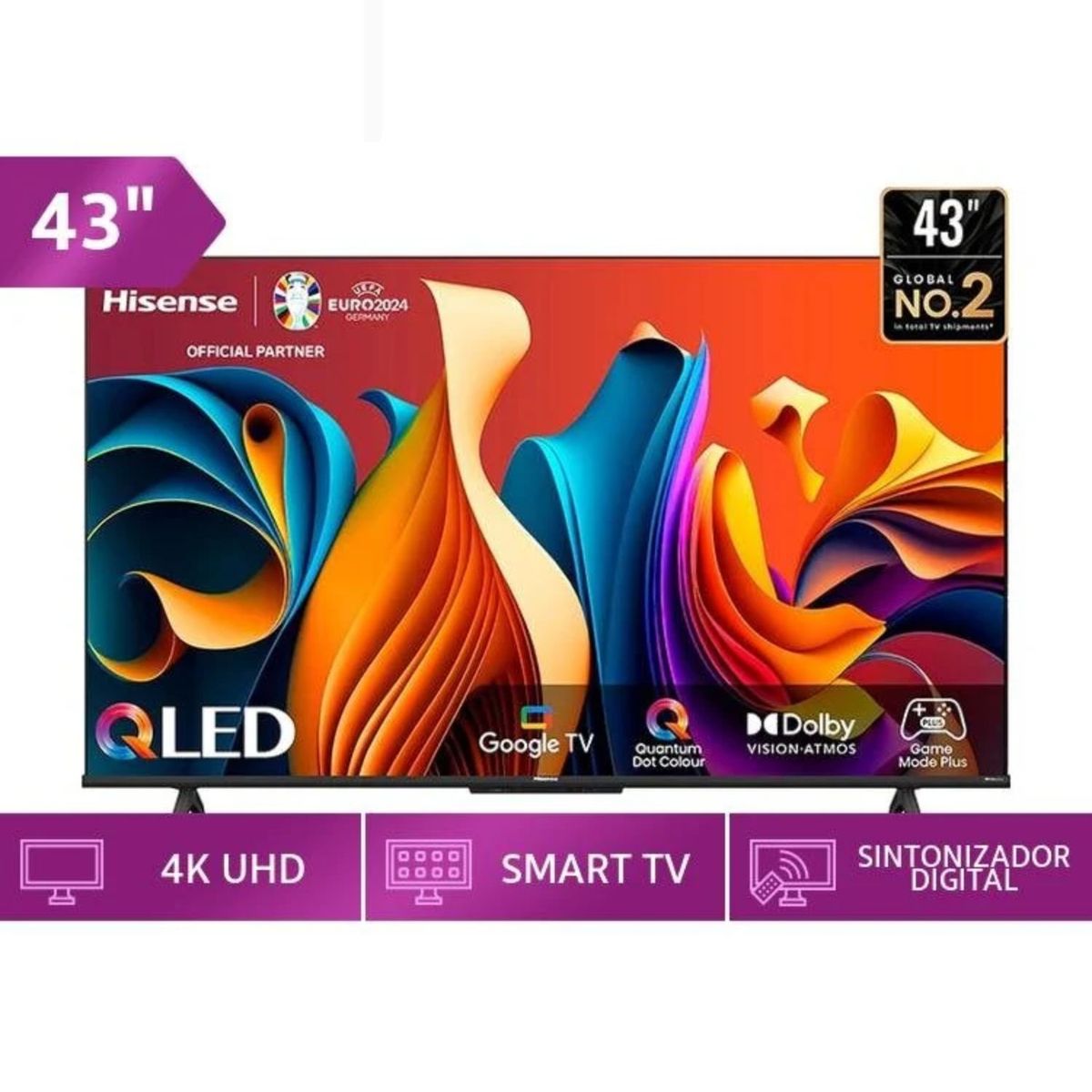 HISENSE - Televisor Hisense QLED 43" 4K UHD Smart Google TV  43Q6N
