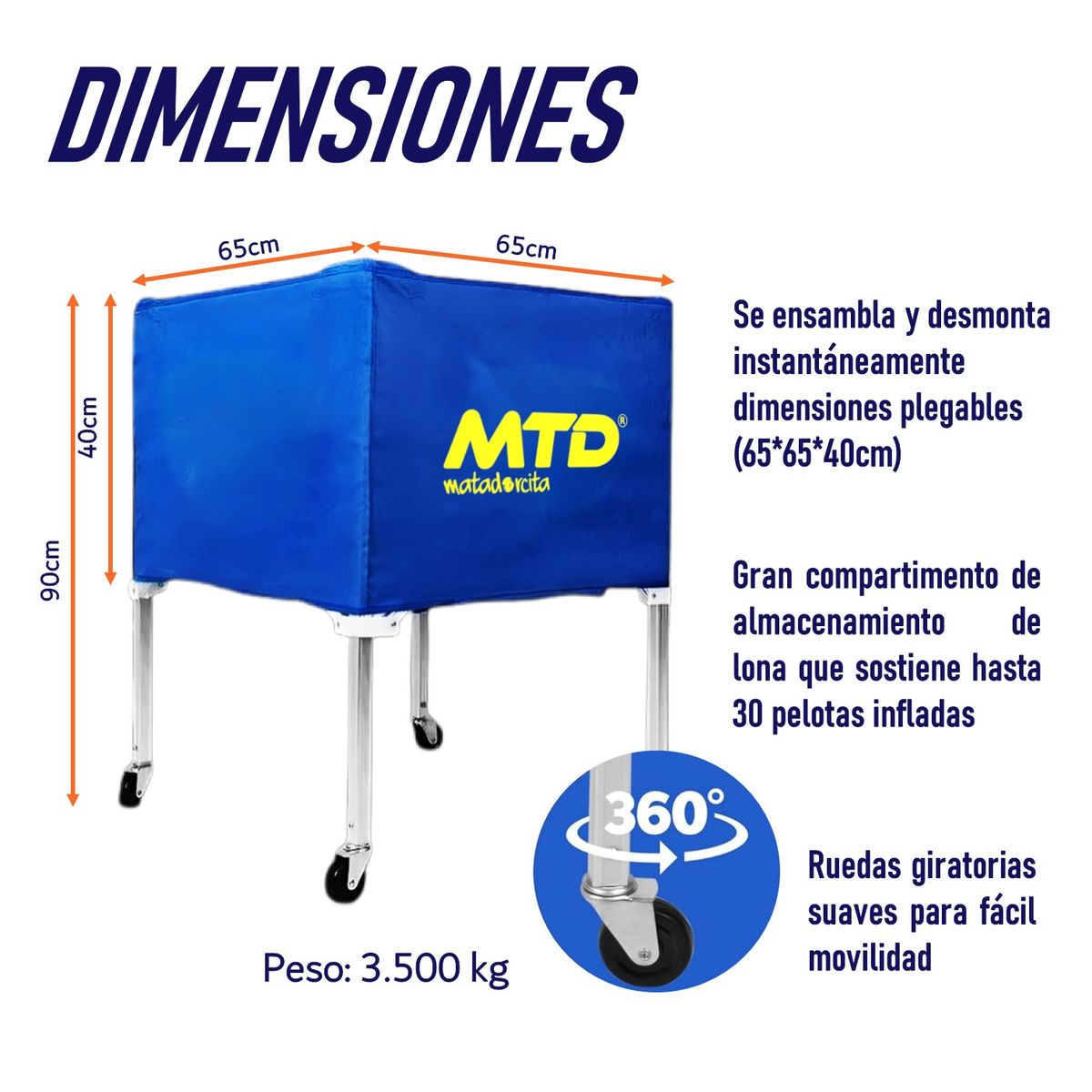 MTD - PORTABALONES  MODELO CARRITO MTD CAPACIDAD 30 BALONES