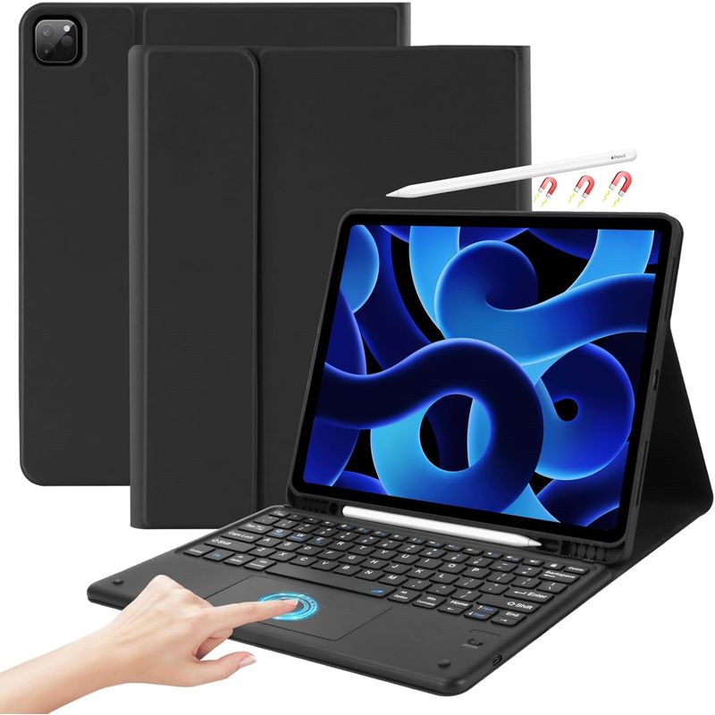GENERICO - Funda Con Teclado Bluetooth Touchpad para iPad PRO 11"  - NEGRO