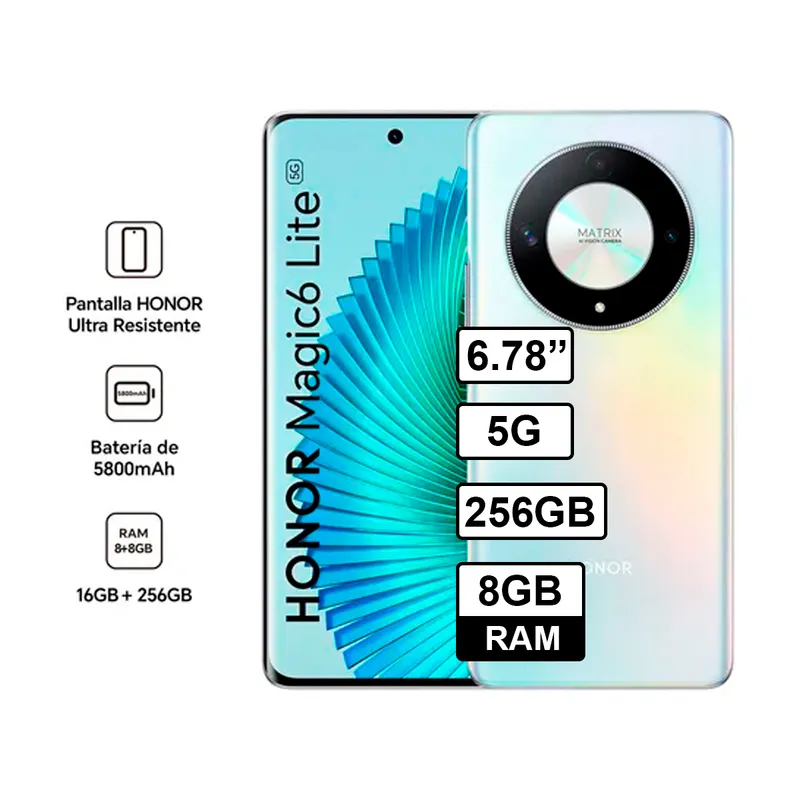 HONOR - Celular HONOR MAGIC 6 LITE 5G - 8GB RAM - 256GB Color Plateado