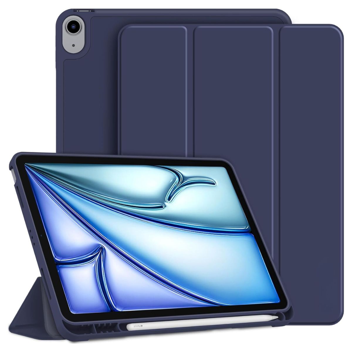 GENERICO - Funda Smart Case Portapencil Para iPad AIR 11 M2 M3 - AZUL