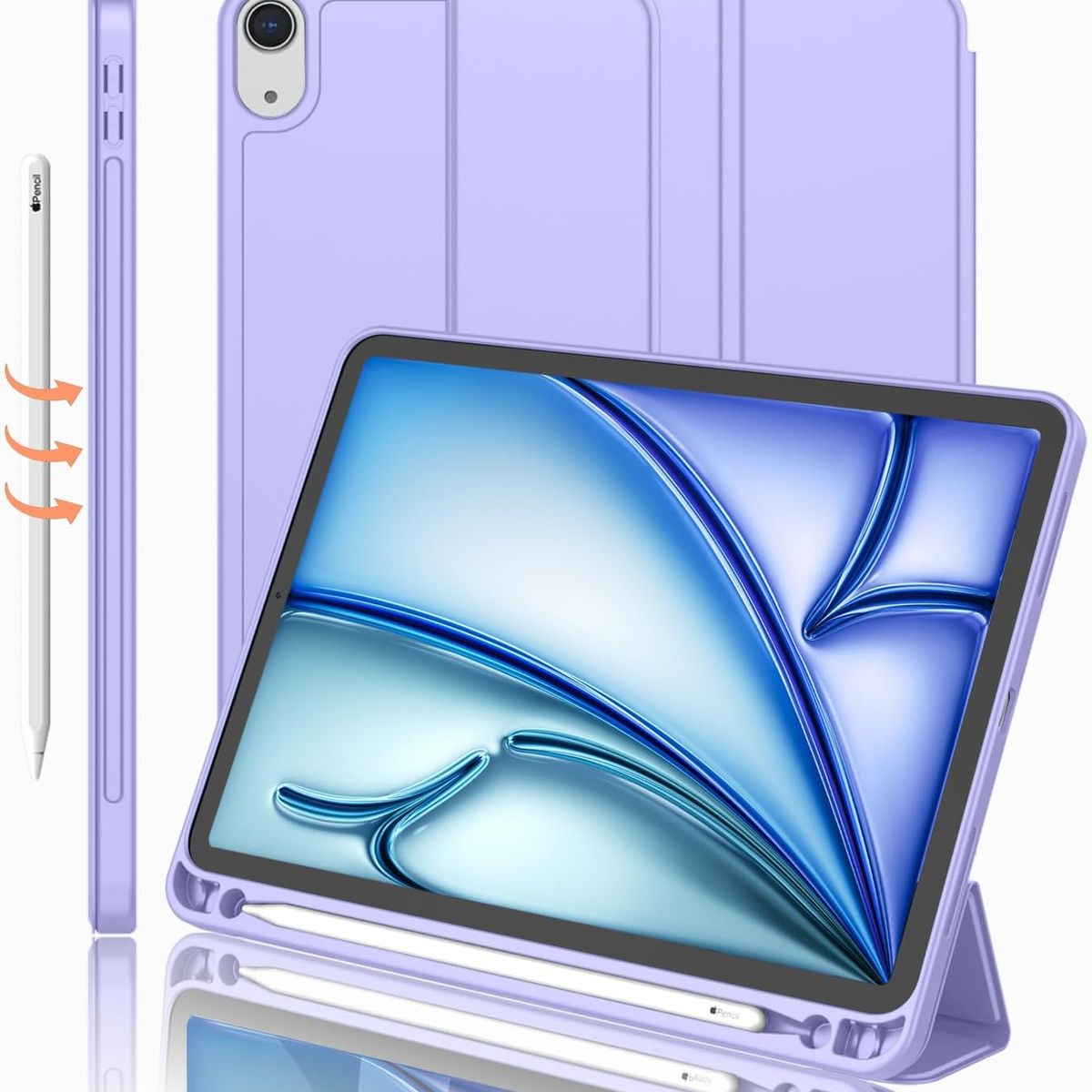 GENERICO - Funda Smart Case Portapencil Para iPad AIR 11 M2 M3 - LILA