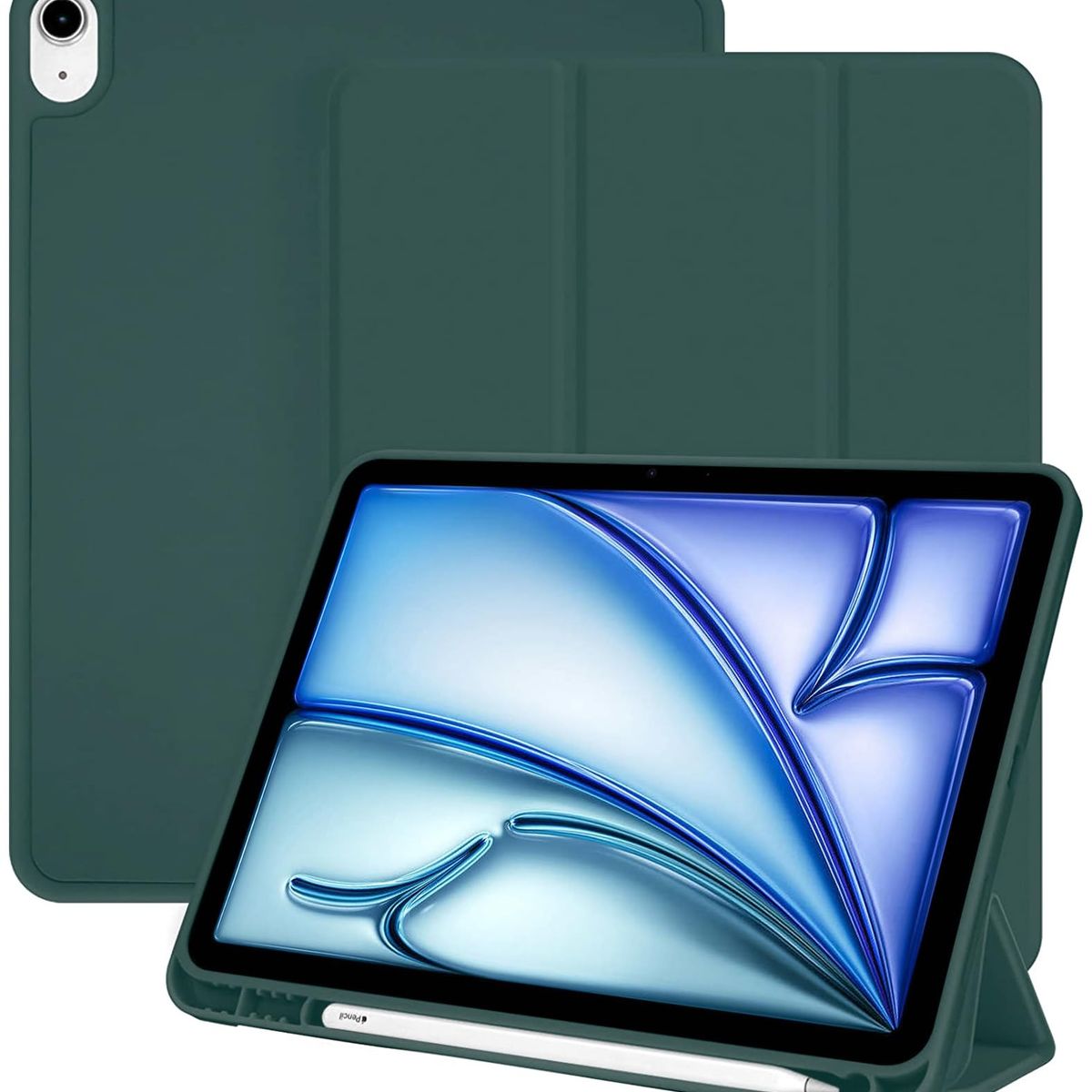 GENERICO - Funda Smart Case Portapencil Para iPad AIR 11 M2 M3 - VERDE M.