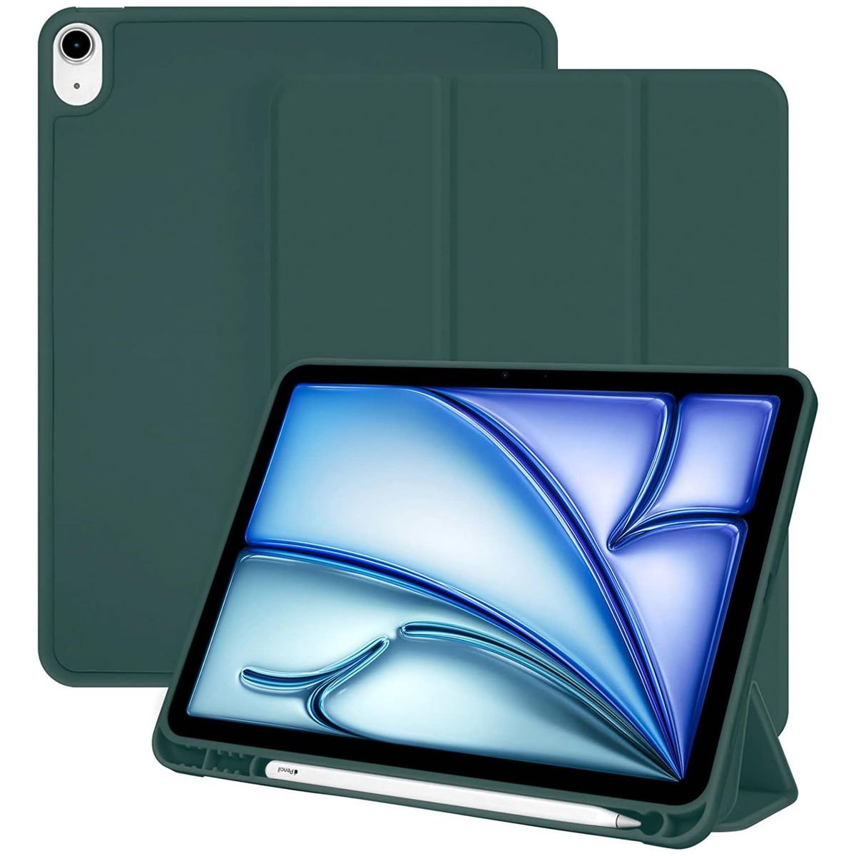 GENERICO - Funda Smart Case Portapencil Para iPad AIR 11 M2 M3 - VERDE M.