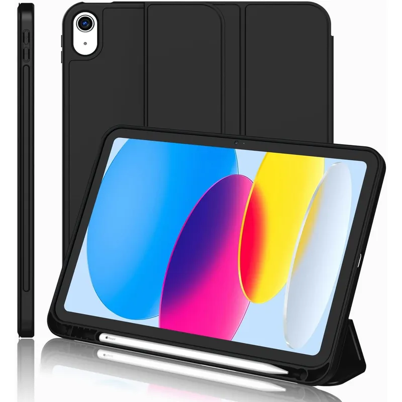 GENERICO - Funda Smart Case Portapencil Para iPad A16 11th 10th - NEGRO