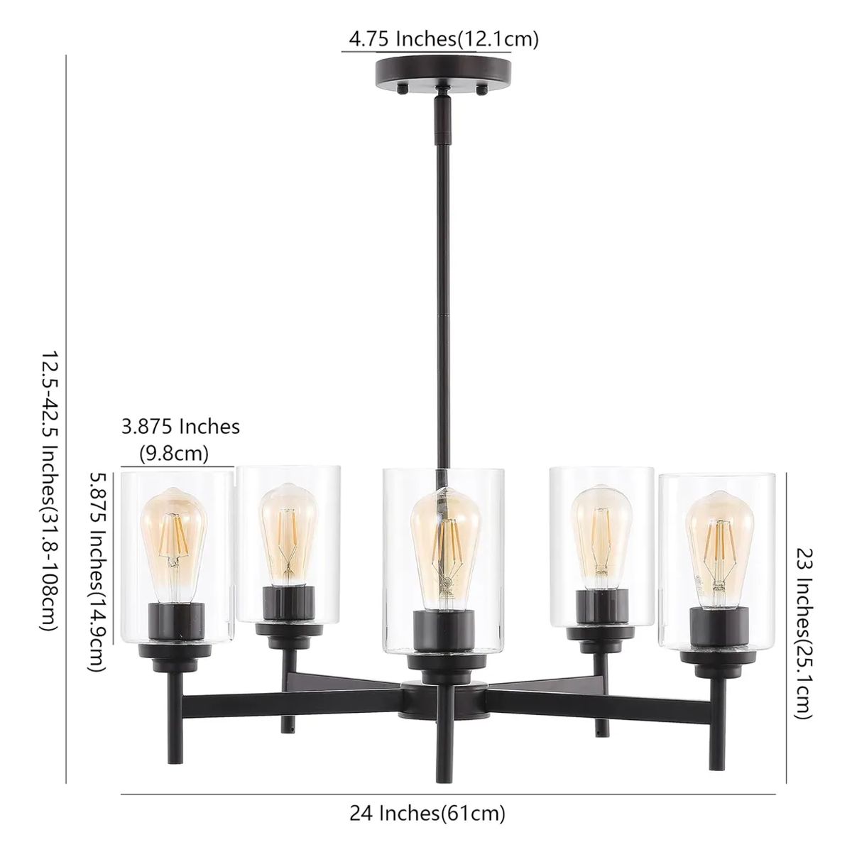 GENERICO - Lámpara Colgante  Black Led