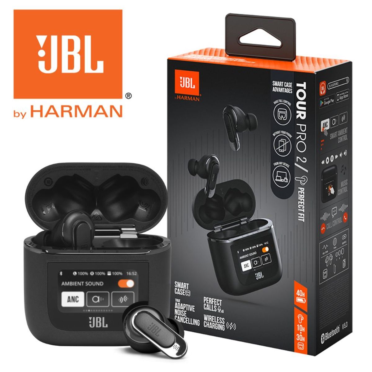 JBL - Audífono JBL Tour Pro 2 In-Aer Cancelación de Ruido Black