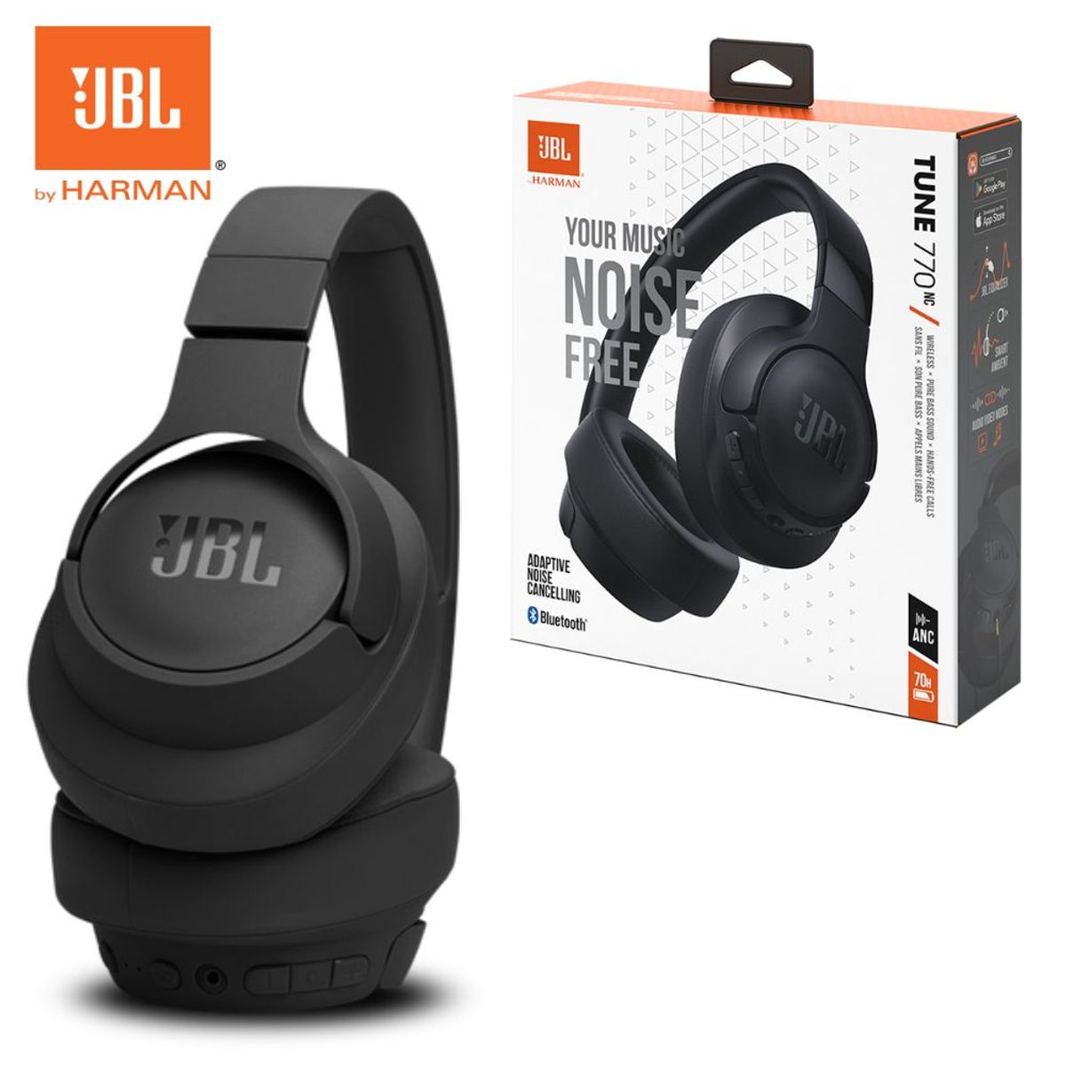 JBL - Audífonos JBL Tune 770NC On-Ear Bluetooth Negro