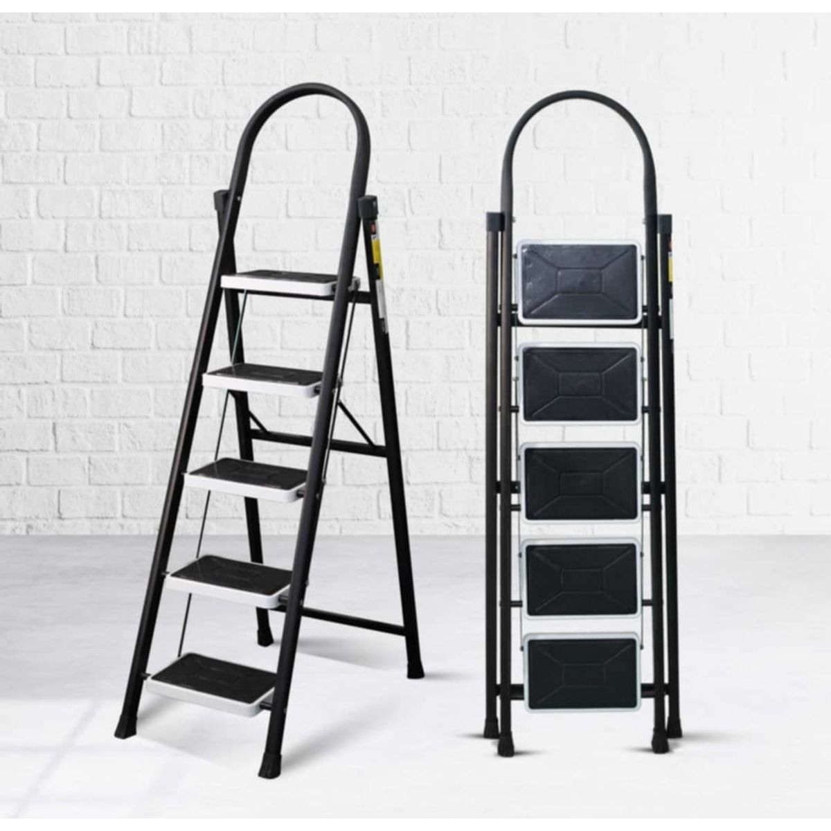 GENERICO - Escalera Tijera Plegable de 5 Pasos 5 Escalones Soporte Seguro