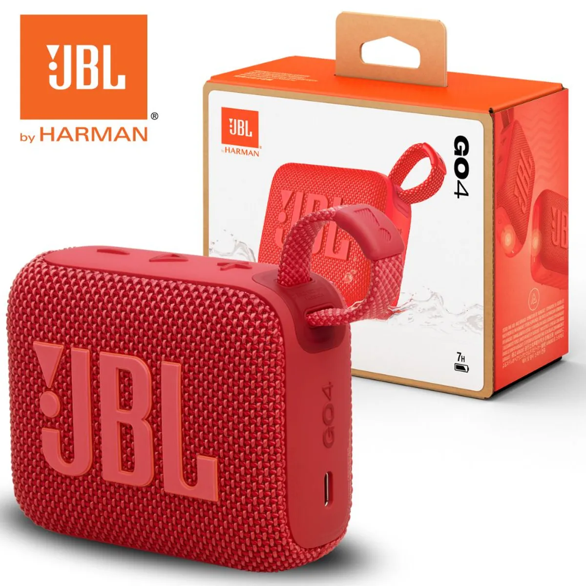 JBL - Parlante JBL Go 4 Portatil Bluetooth  Acuático IPX67 Extra Bass Rojo