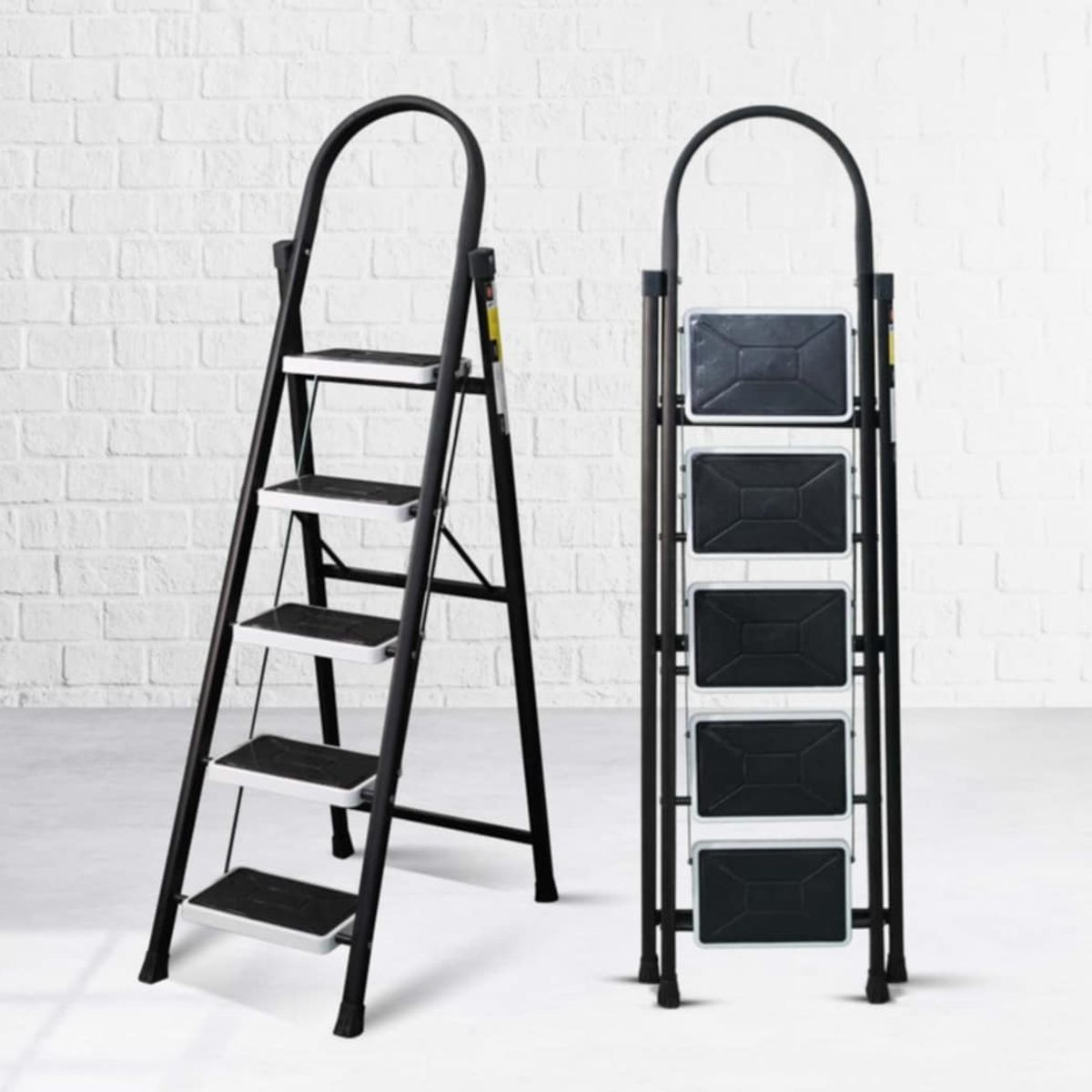 GENERICO - Escalera Tijera Plegable de 5 Pasos 5 Escalones Soporte Seguro