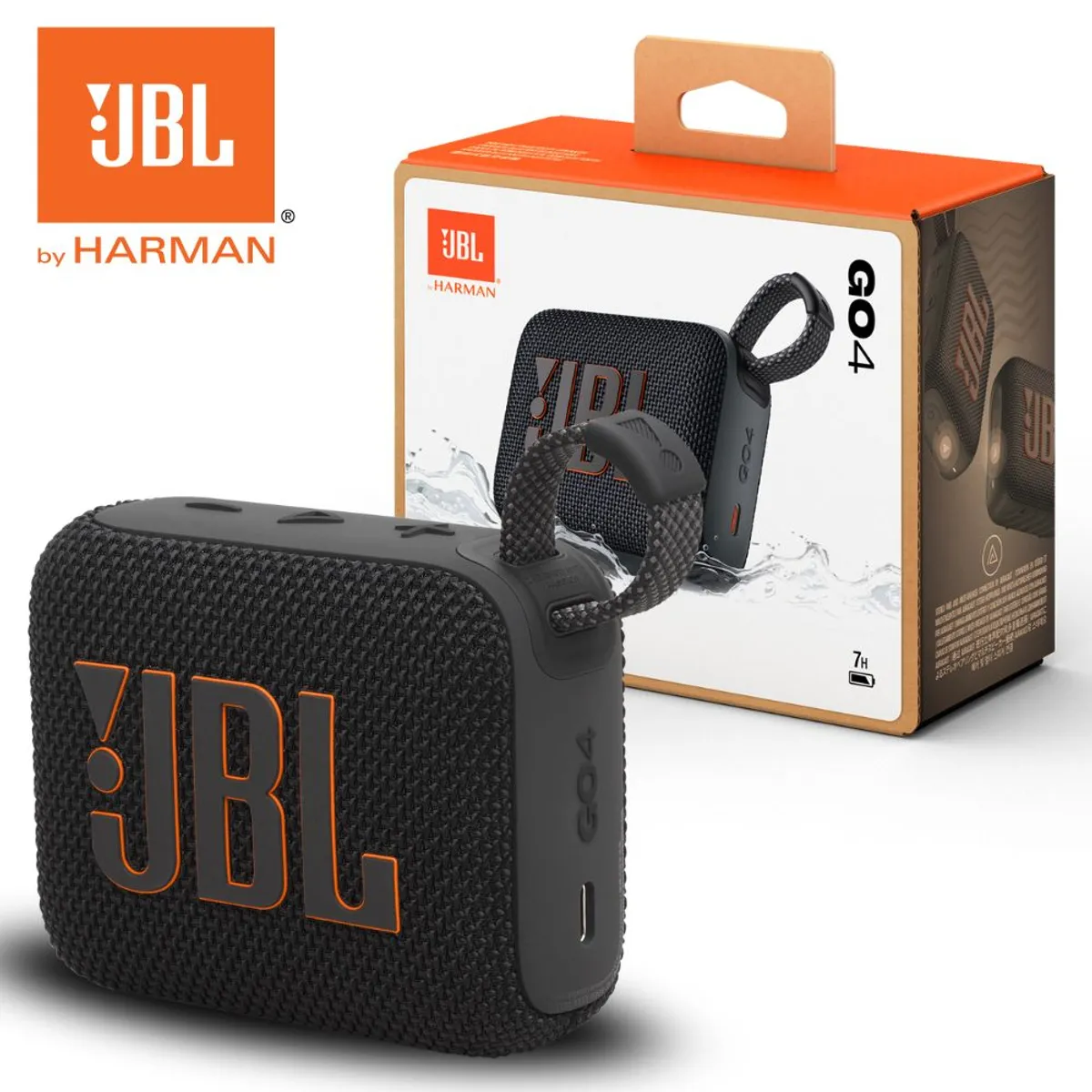 JBL - Parlante JBL Go 4 Portatil Bluetooth  Acuático IPX67 Extra Bass Negro