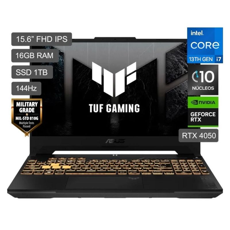 ASUS - Laptop Asus Tuf Gaming F15 Core i7 13620H RTX 4050 6GB 16GB RAM 1TB SSD 15.6FHD WIN11
