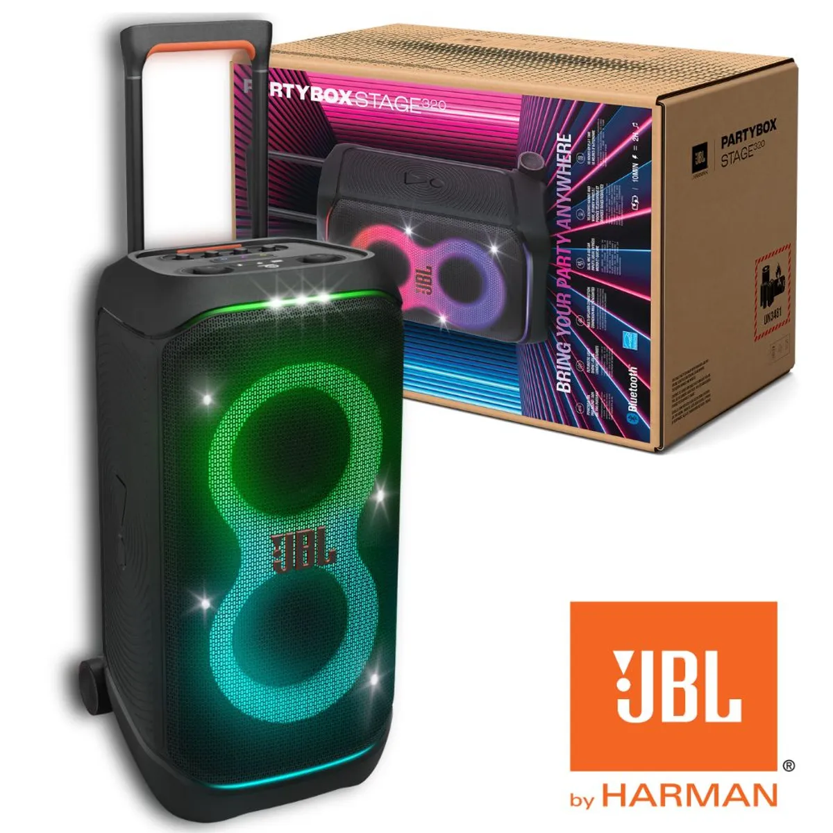 JBL - Parlante bluetooth JBL PartyBox Stage 320 resistente al agua IPX4