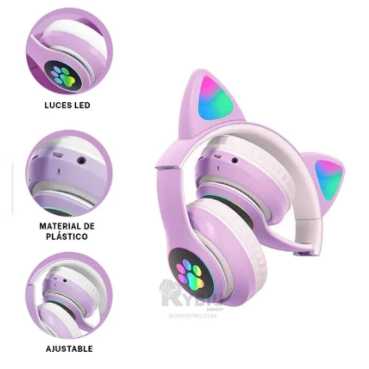 GENERICO - Audifono Inalámbrico Bluetooth Audífono Morado STN28