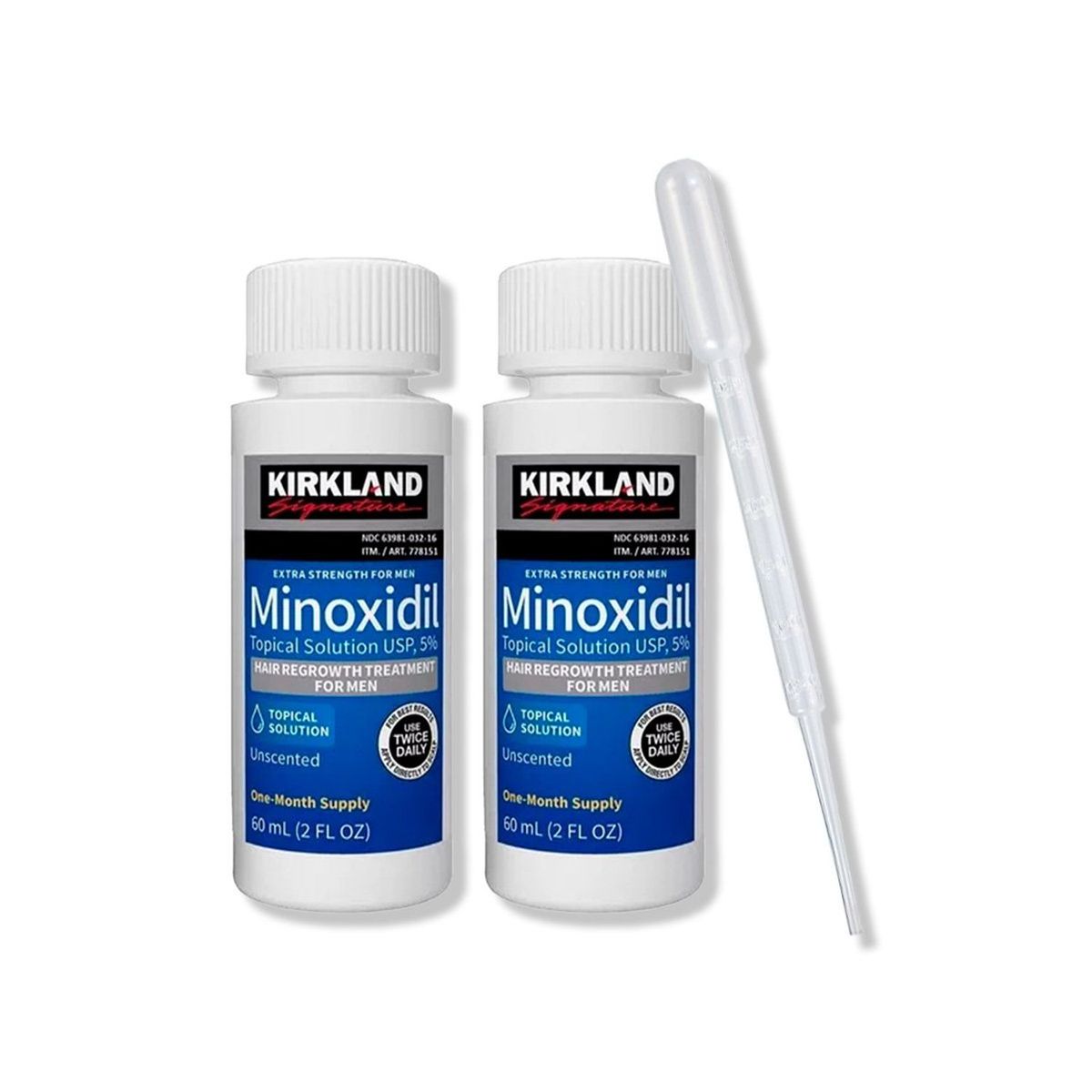 KIRKLAND - 2 Unidades Minoxidil Liquido 60ml Kirkland