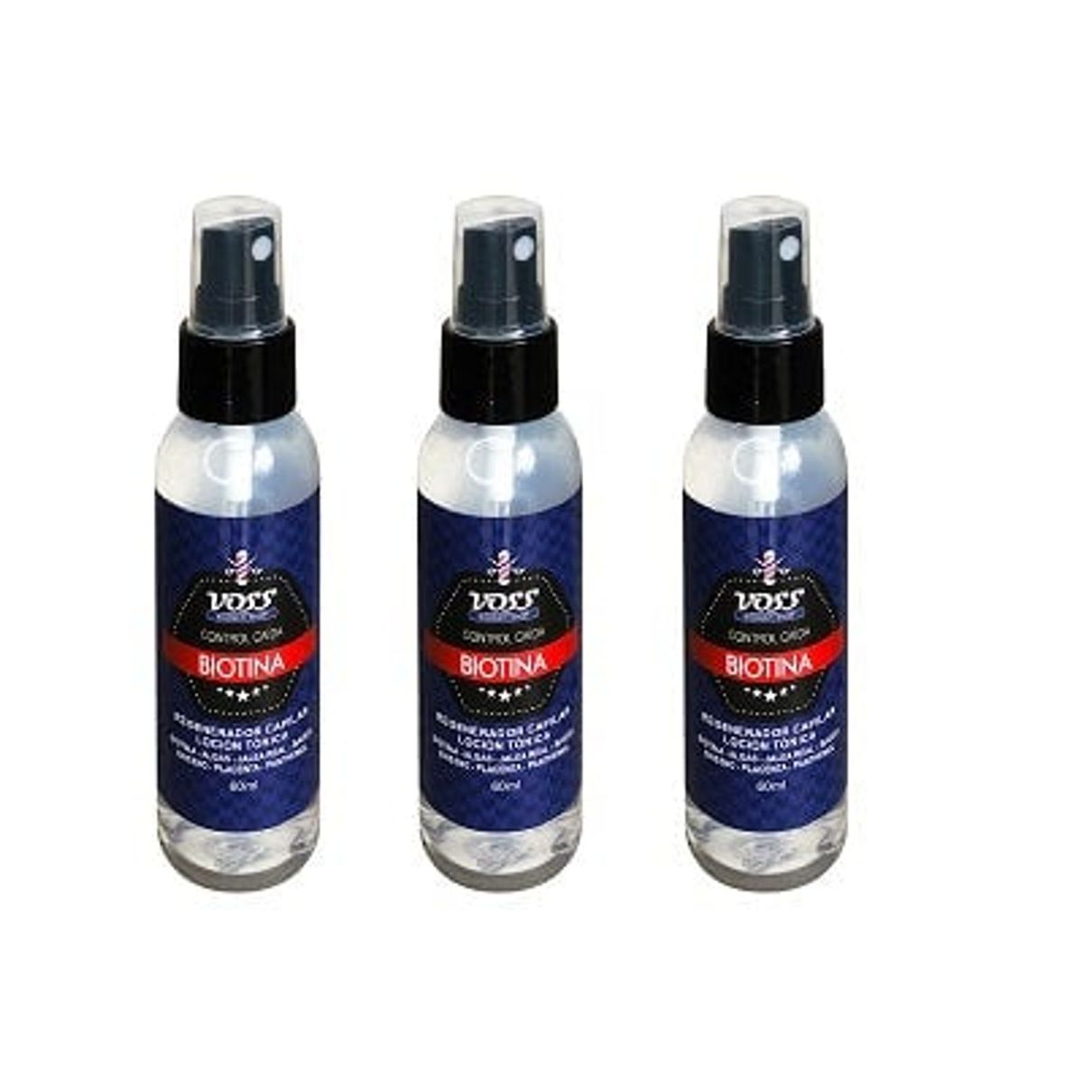 GENERICO - Biotina Control De Caída Loción Tónica Voss 60ml 3 Unidades