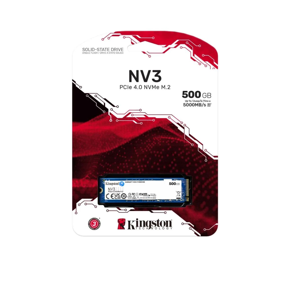 KINGSTON - Disco Sólido Kingston 500Gb Nv3 Nvme Pcie 4.0 Color Azul