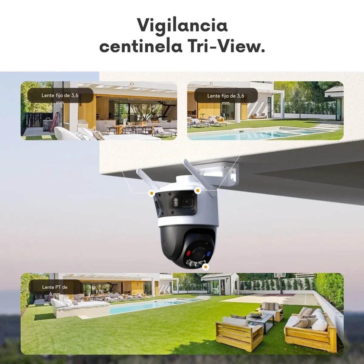 IMOU - Cámara de Seguridad 11MPx IMOU Triple Lente Full HD WiFi