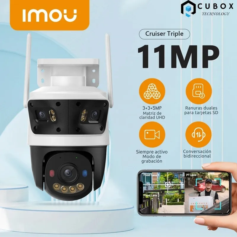 IMOU - Cámara WiFi Triple Lente IMOU 11MP  Visión Total 360° UHD