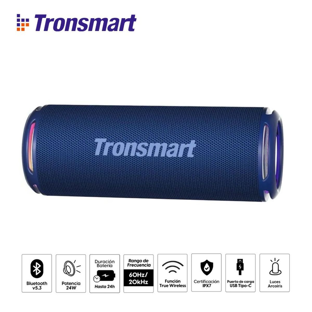 TRONSMART - Parlante Tronsmart T7 Lite Portatil Bluetooth IPX7 Azul