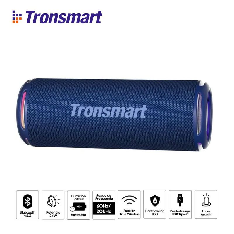 TRONSMART - Parlante Tronsmart T7 Lite Portatil Bluetooth IPX7 Azul