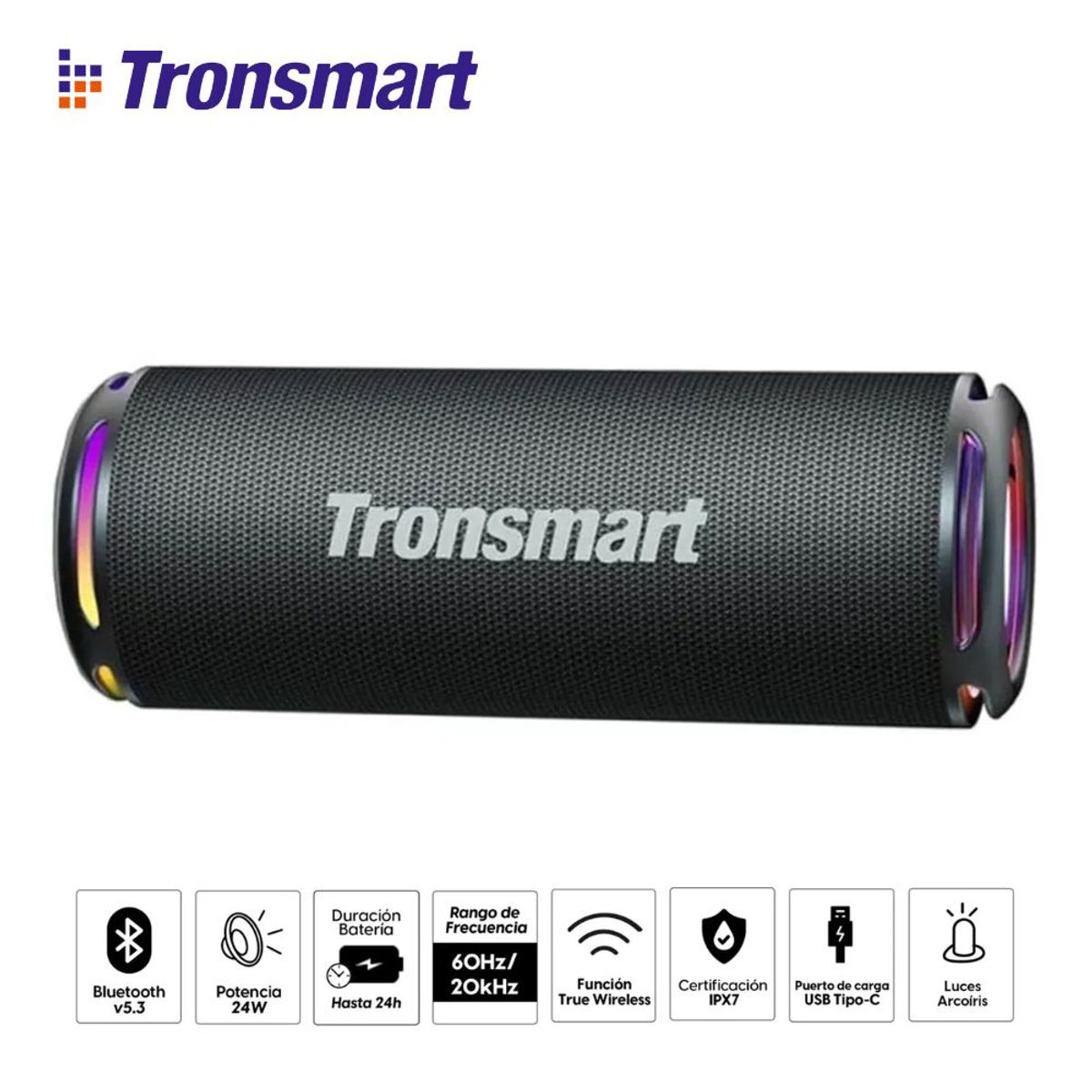 TRONSMART - Parlante Tronsmart T7 Portatil Bluetooth IPX7 Negro