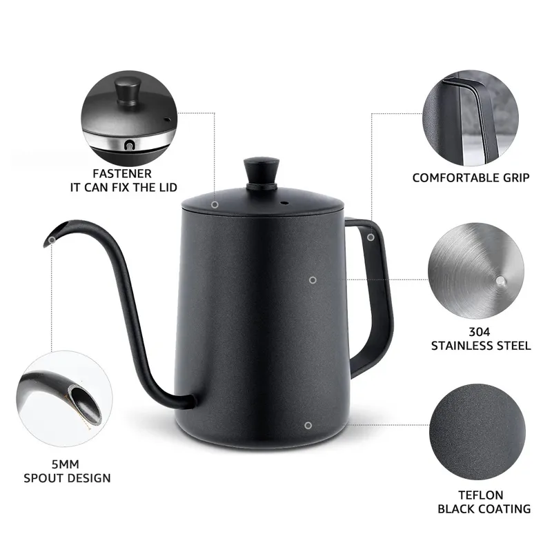 GENERICO - Hervidor cuello de cisne para verter café  600 ml