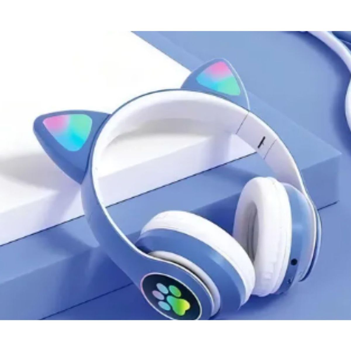 GENERICO - Audifono inalámbricos con orejas de gato  de color AZUL STN-28