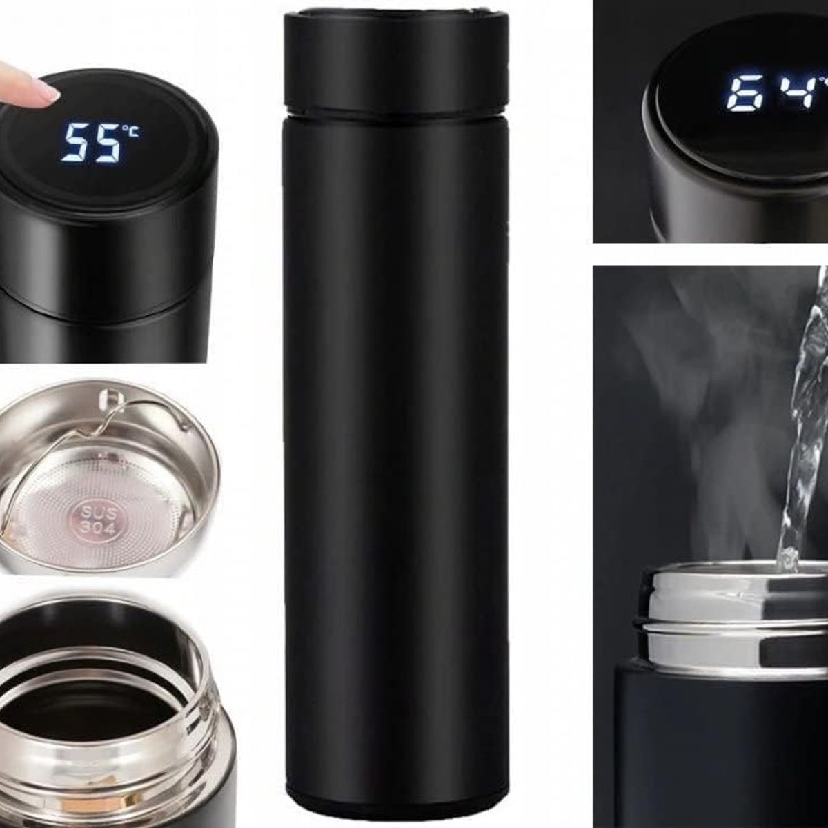 GENERICO - TERMO DIGITAL TACTIL LED CONTROL TEMPERATURA TACTIL  A.INOXIDABLE NEGRO