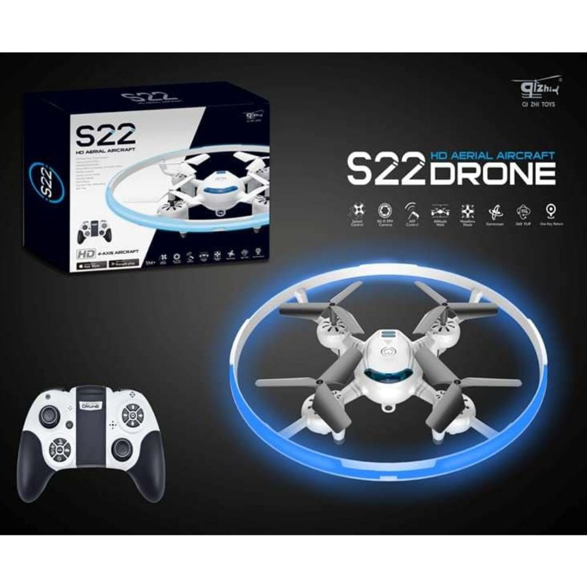 GENERICO - Dron teledirigido con cámara, altitud, giro de 360 grados, con WIFI.