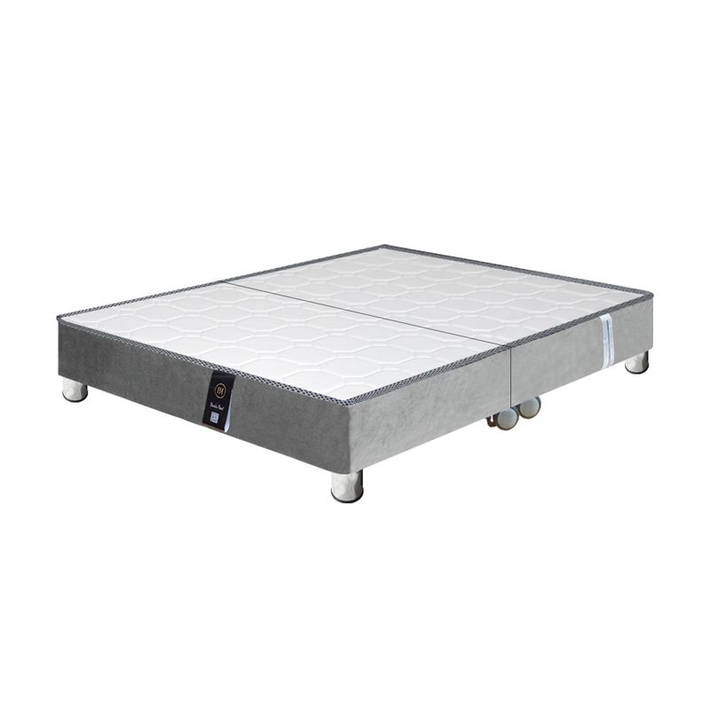 BH BARAKA HOME PREMIUM - Base de Cama Premium Sora con Ruedas Queen - Gris Claro