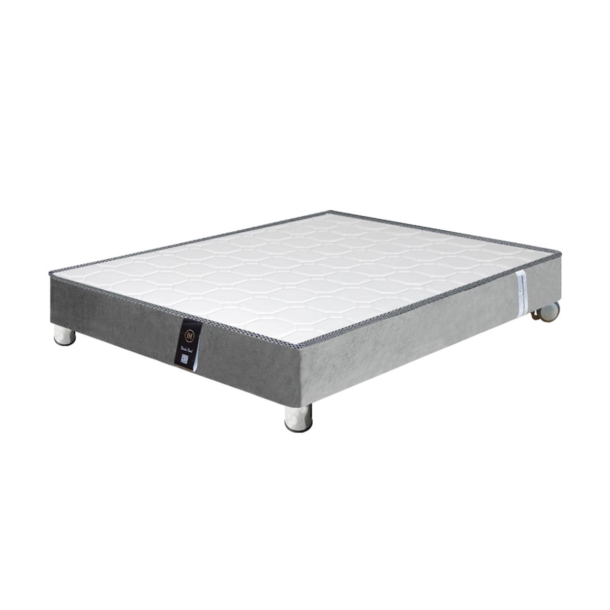 BH BARAKA HOME PREMIUM - Base de Cama Premium Sora con Ruedas 1.5 Plz - Gris Claro