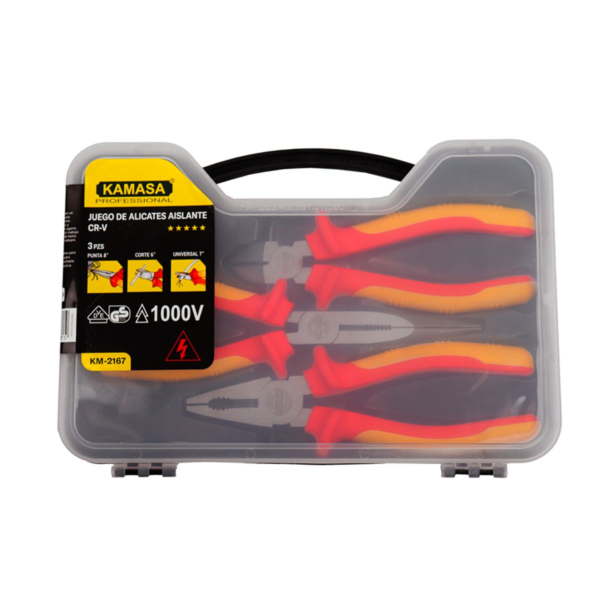 KAMASA - Juego De Alicates Aislante Kamasa Cr-V 3 Pzs KM2167