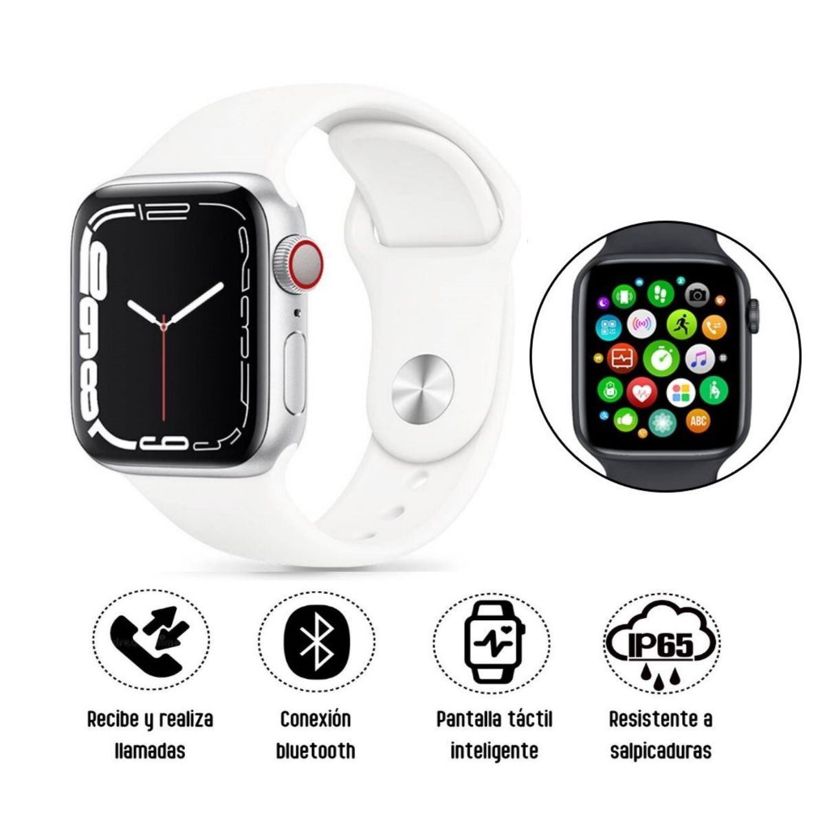 GENERICO - Smartwatch Generico i9 Bluetooth Pantalla Táctil Blanco