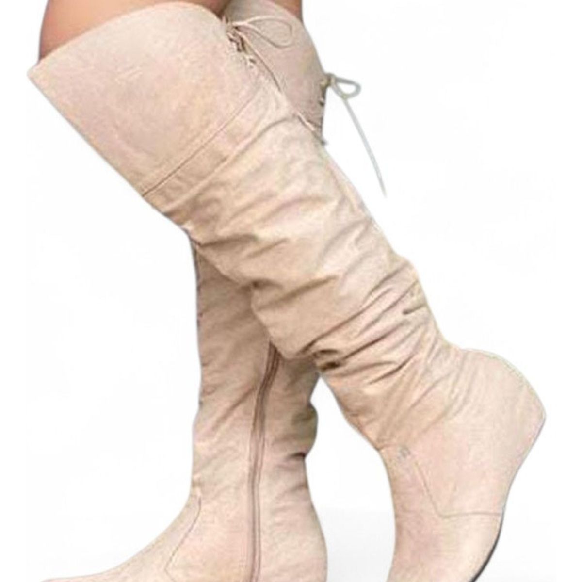 GENERICO - Bota Gamuza Mujer Taco Interno 5 2086L-60 Color Beige