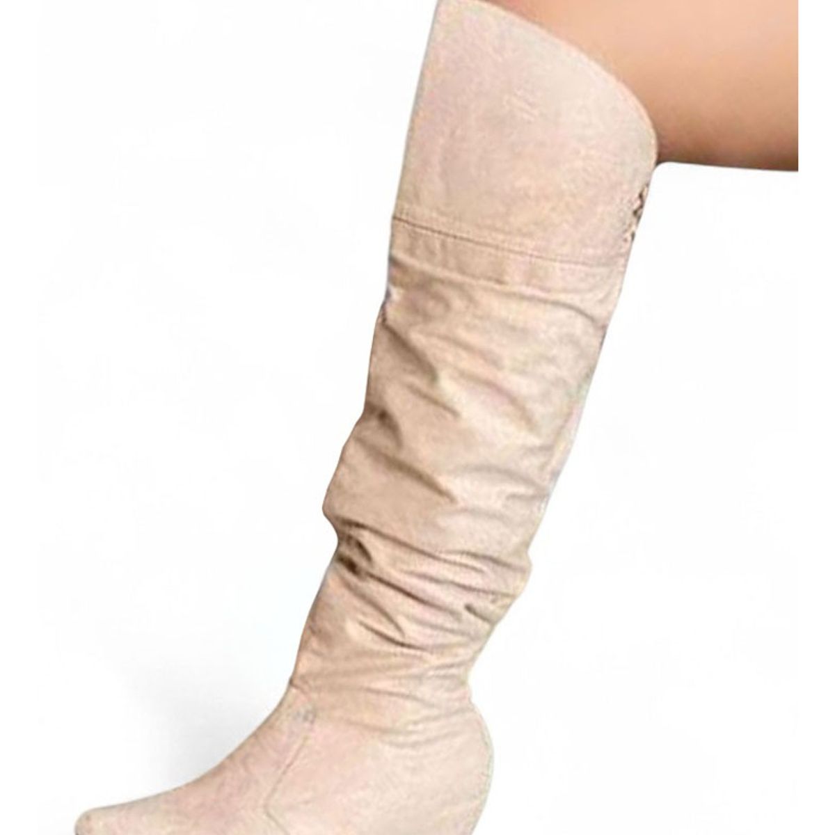 GENERICO - Bota Gamuza Mujer Taco Interno 5 2086L-60 Color Beige